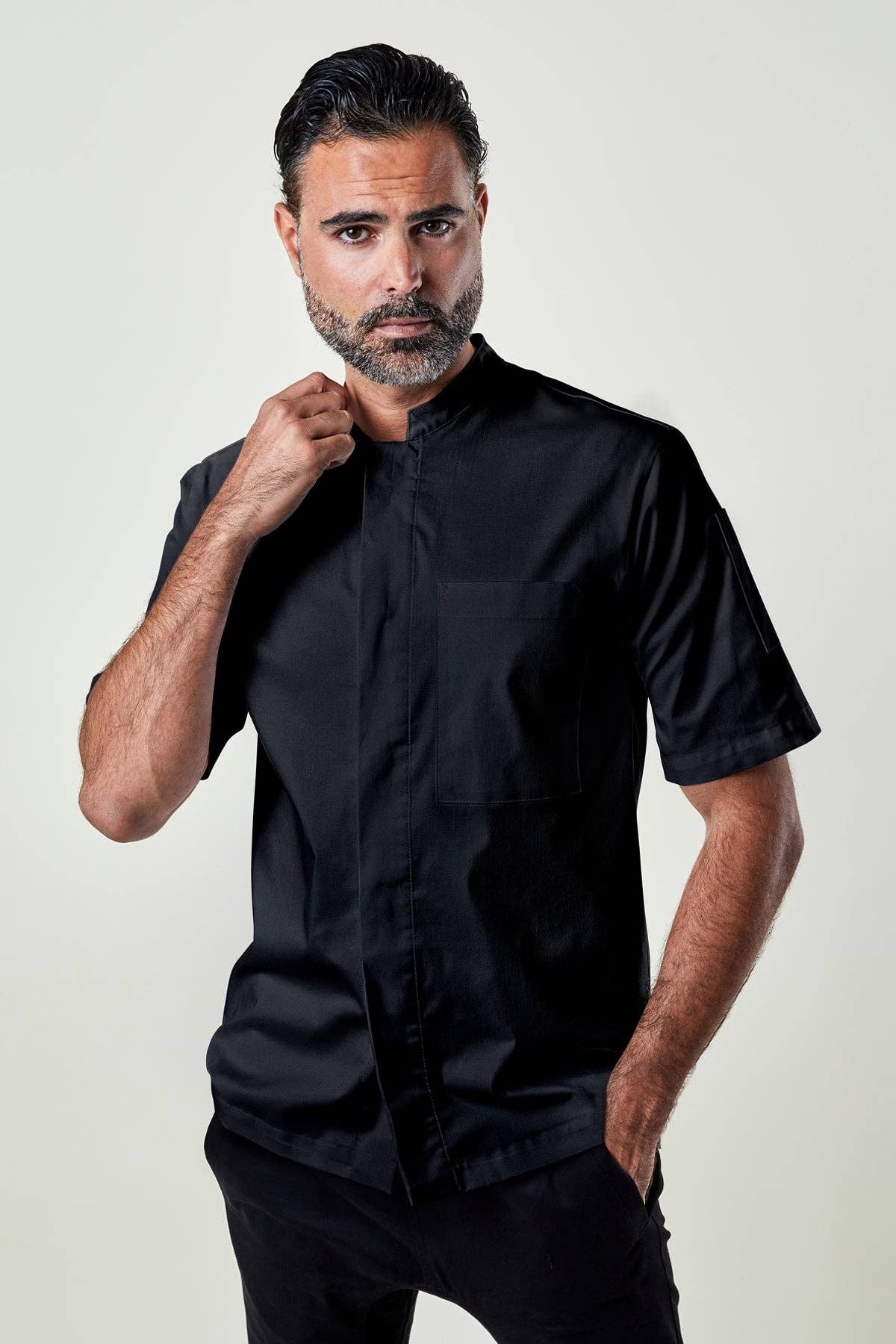 BlueCut - Wholesale Button Down Shirt - Men's - Greyson Chef Coat- Fine Twill-Unisex2