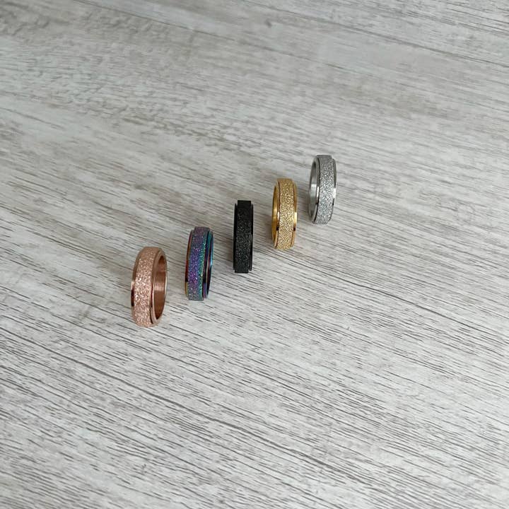 Sweettine Wholesale - Wholesale Band/Stacked Ring - Stainless Steel Spinner Rings2