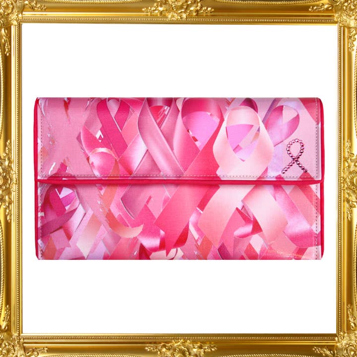 Sac bandoulière à rabat avec ruban rose - Fait main aux États-Unis pour la vente par Kent Stetson Handbags