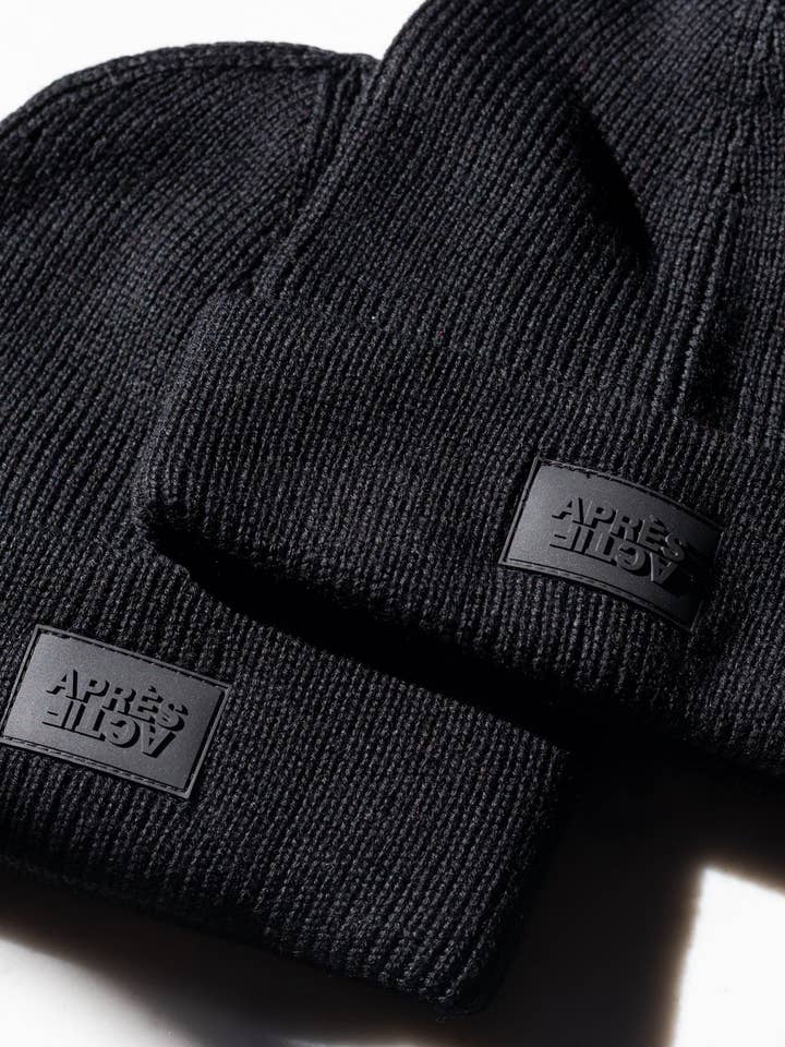 100% Merino Wool Beanie — Black for wholesale by Après Actif