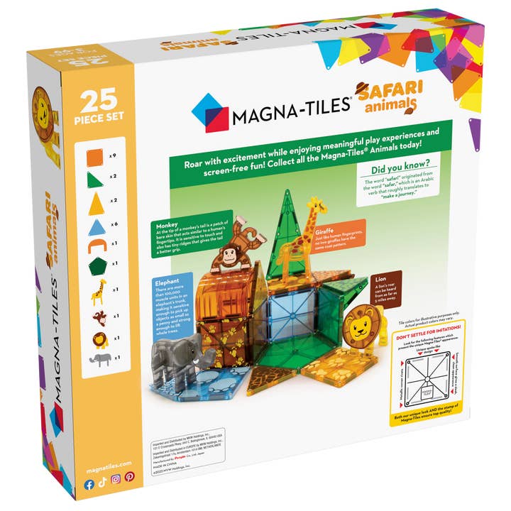 Magna-Tiles - Wholesale Building Set - Kids - Magna-Tiles Safari Animals 25-Piece Set
