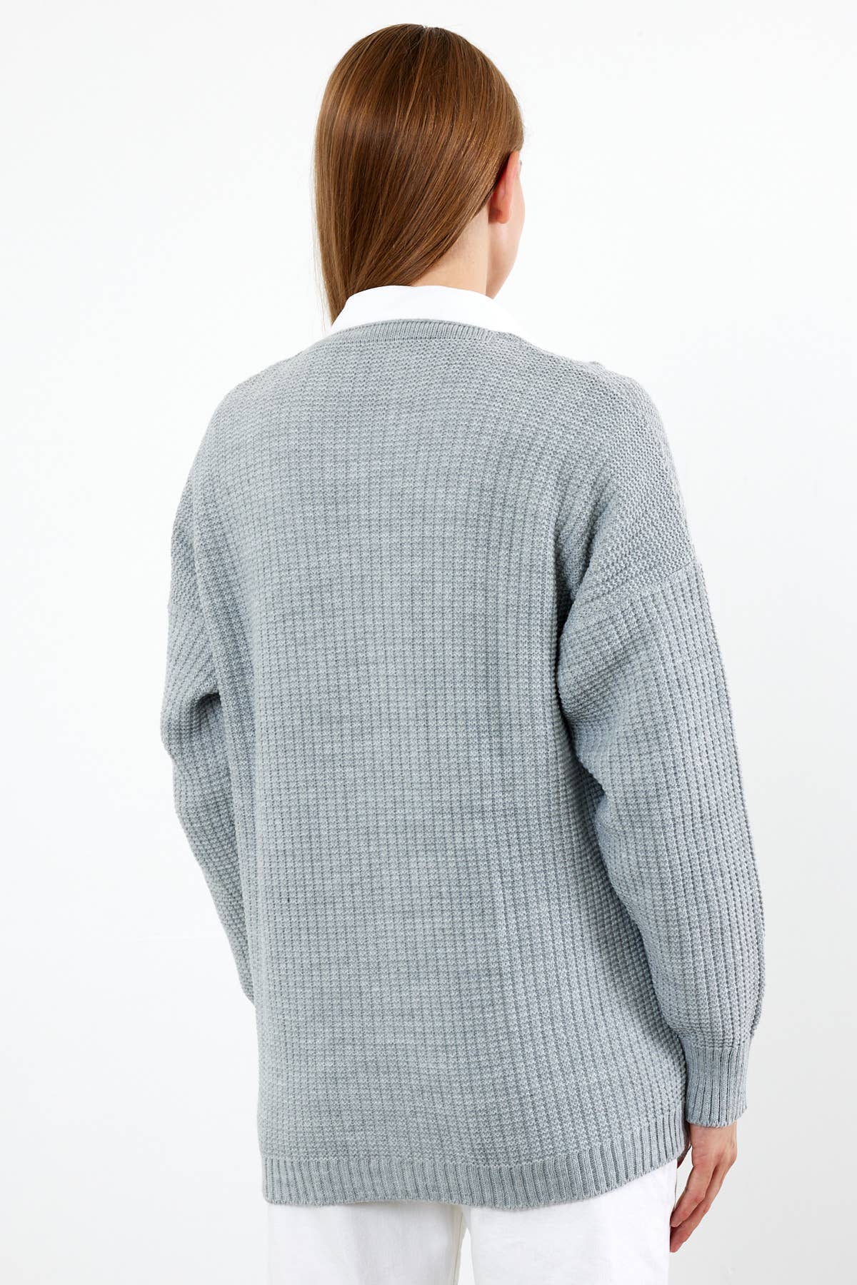 VAV NEW YORK - Vente Cardigan – femme - Cardigan en tricot à fleurs Cardigan en tricot mi-long - 381011