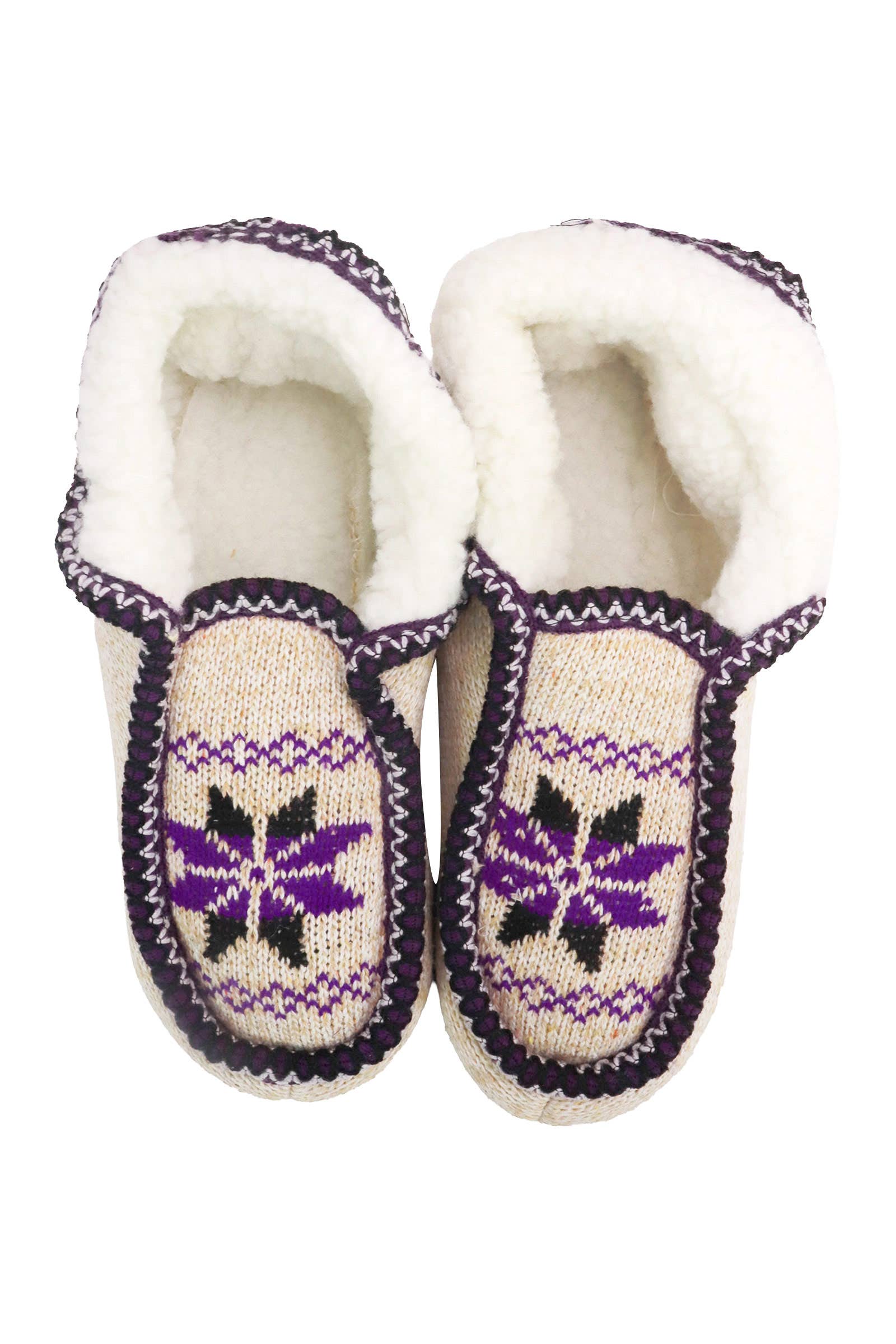 ASSORTITI Pantofole Mocassino Foderate in Pile con Fiocchi di Neve Intessuti in vendita all'ingrosso su Faire9