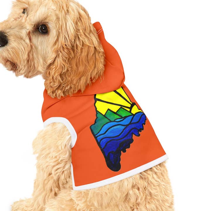 Maine Adventure Haustier-Hoodie - Orange für den Großhandel von Oceane's Echo