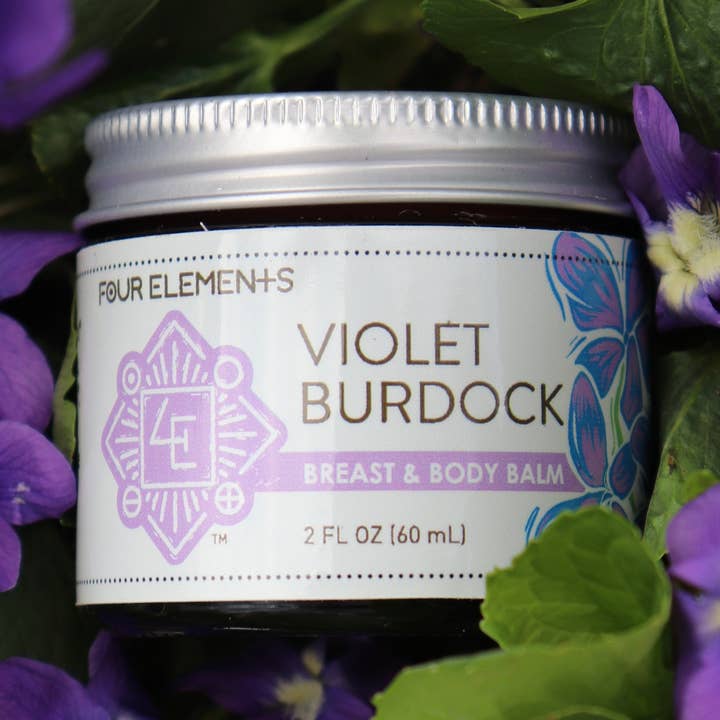 Four Elements Organic Herbals - Wholesale Body Balm/Butter - Violet Burdock Breast and Body Balm - 2 oz0