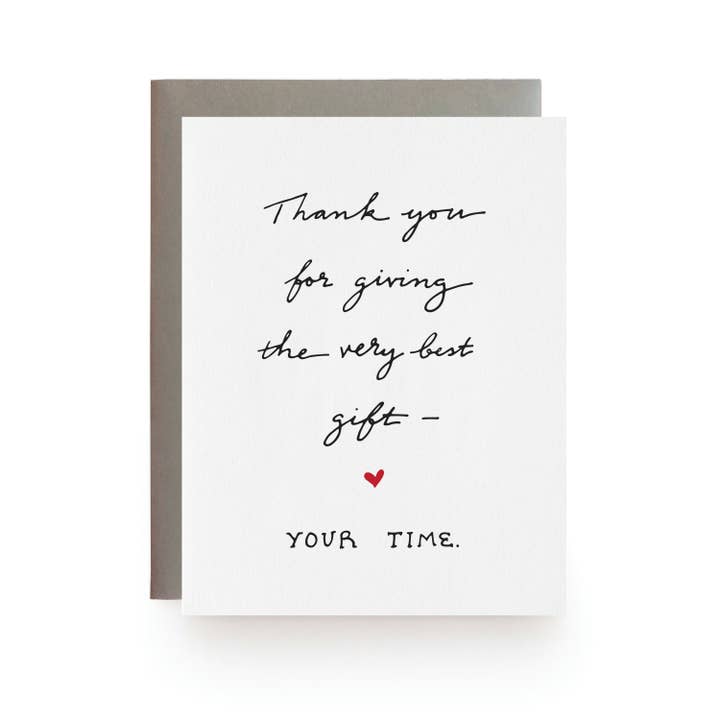 Your Time - A2 Size Thank You Card, Recycled Stock for wholesale by Wild Ink Press