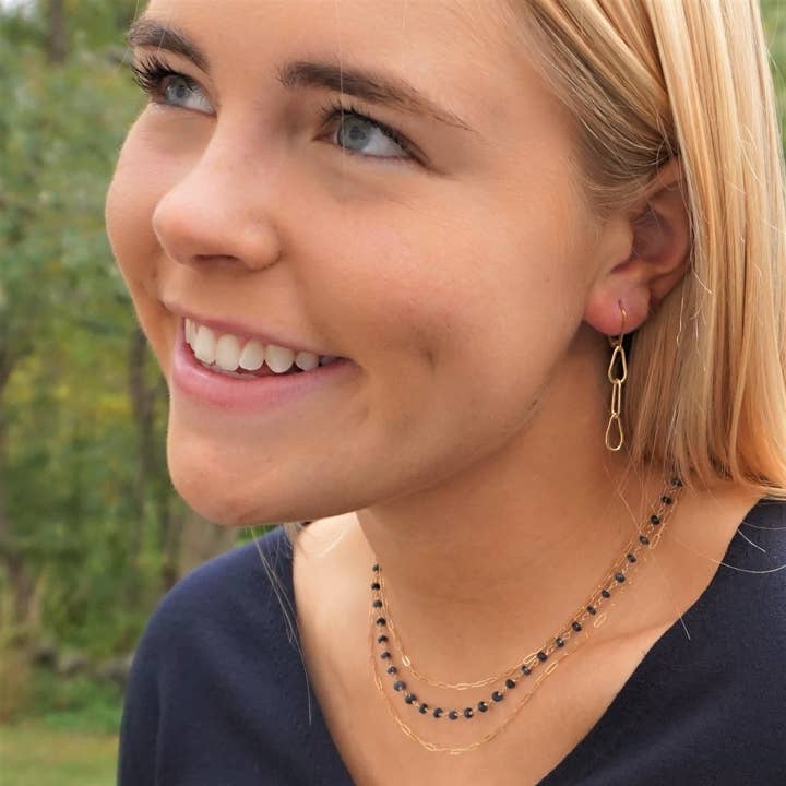 Collar Oscar con zafiro azul chapado en oro para venta al por mayor de elle deVisme artisan jewelry