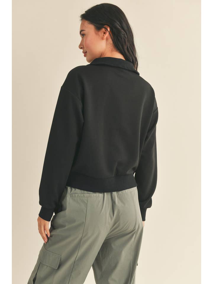 Black Soft Half Zip Pullover for wholesale on Faire