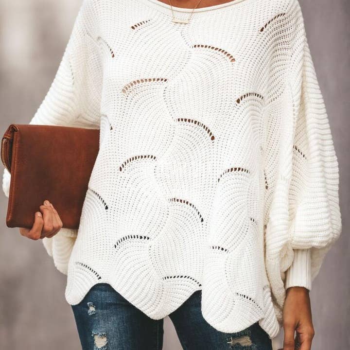 safistyle - Wholesale Knit Sweater - Women's - Loose Knit Batwing Sweater1
