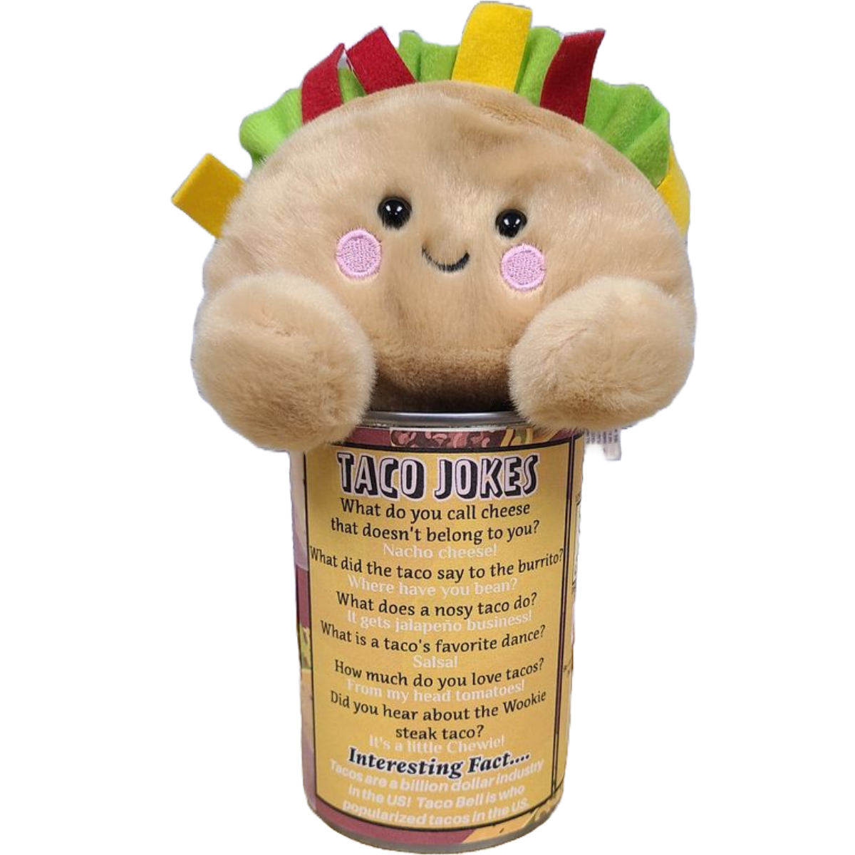 Canned Gifts - Wholesale Stuffed/Plush Toy - Kids & Baby - Tuesday the Canned Taco - Eco-Friendly Plush w/Funny Jokes2