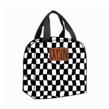 Personalized Wavy Check Lunchbox for wholesale by Raised Rad Co