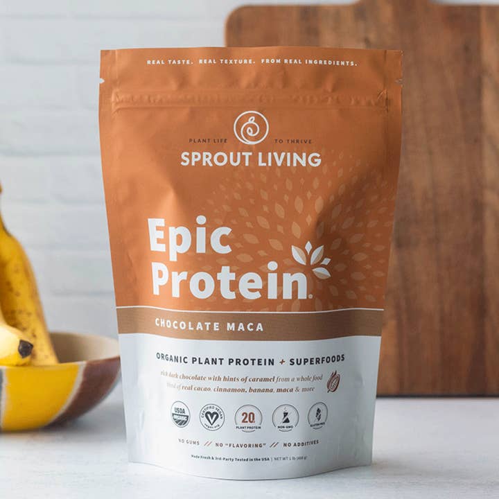 Sprout Living Epic Protein — Chocolate Maca (Organic Plant Protein + Superfoods) for wholesale by NFit USA - Fitness Market