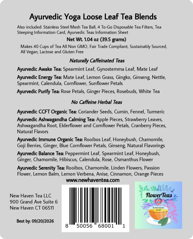 FlowerTeas - Vente Échantillon pour commerçant – aliments et boissons - Coffret cadeau assortiment de thés ayurvédiques pour yoga en tubes à essai2