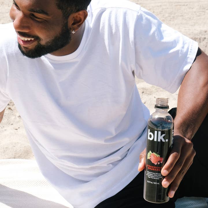 blk. water - Wholesale Flavored/Infused Water (Non-Carbonated) - blk. Water Strawberry Rhubarb, 1 Liter 12 Pack, Bottles