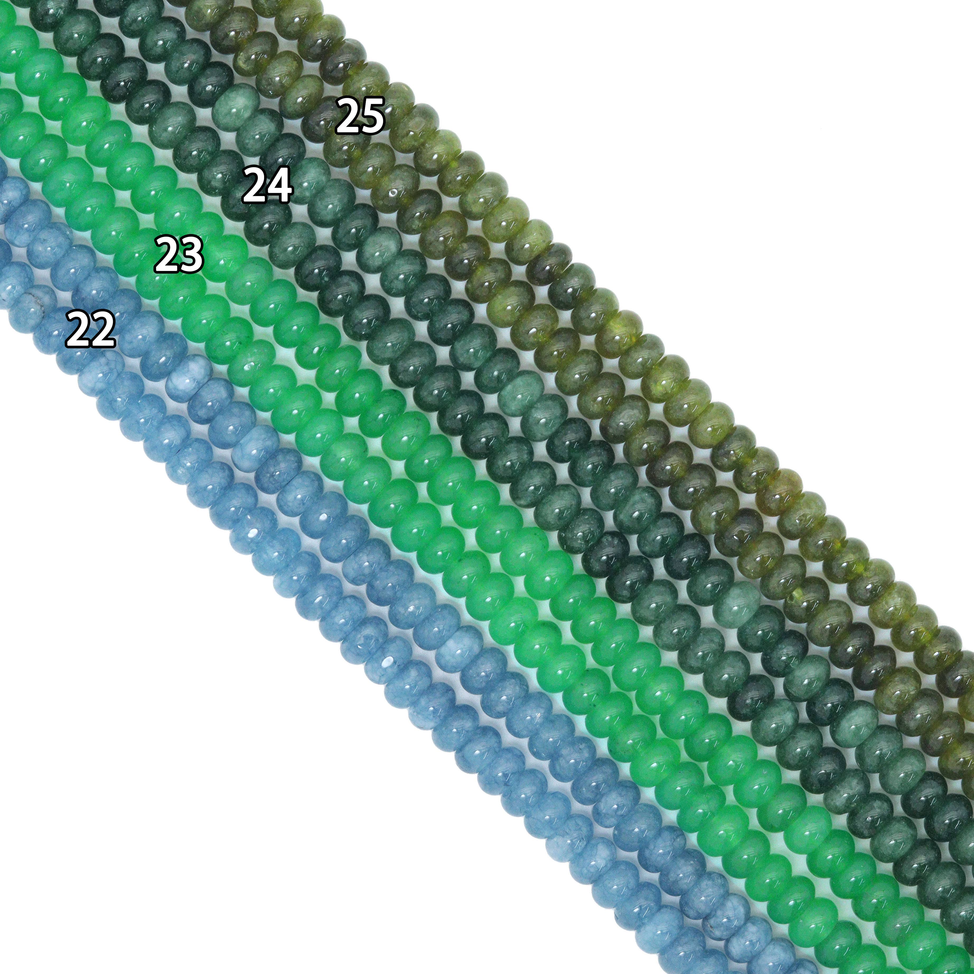 BestBeads&Beyond - Wholesale Beads - 5x8mm Smooth Rondelle Jade Beads, Sku#U20537