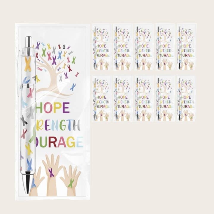 Krebsbewusstsein Stift- und Lesezeichen-Sets für den Großhandel von Ella Blue