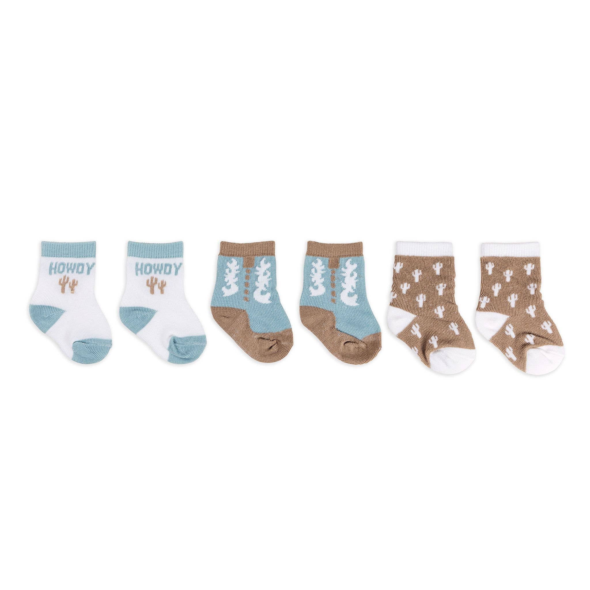 JuJuBe - Wholesale Socks - Baby - Baby Socks Trio Howdy Partner Blue2