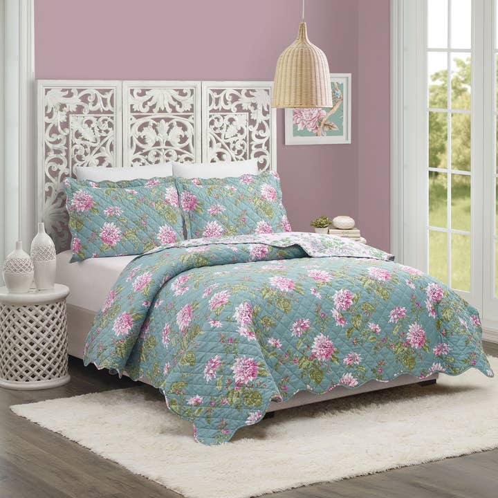 Peking Handicraft - Wholesale Bedding Set - Darling Dahlia Bedding Set - Modern Heirloom