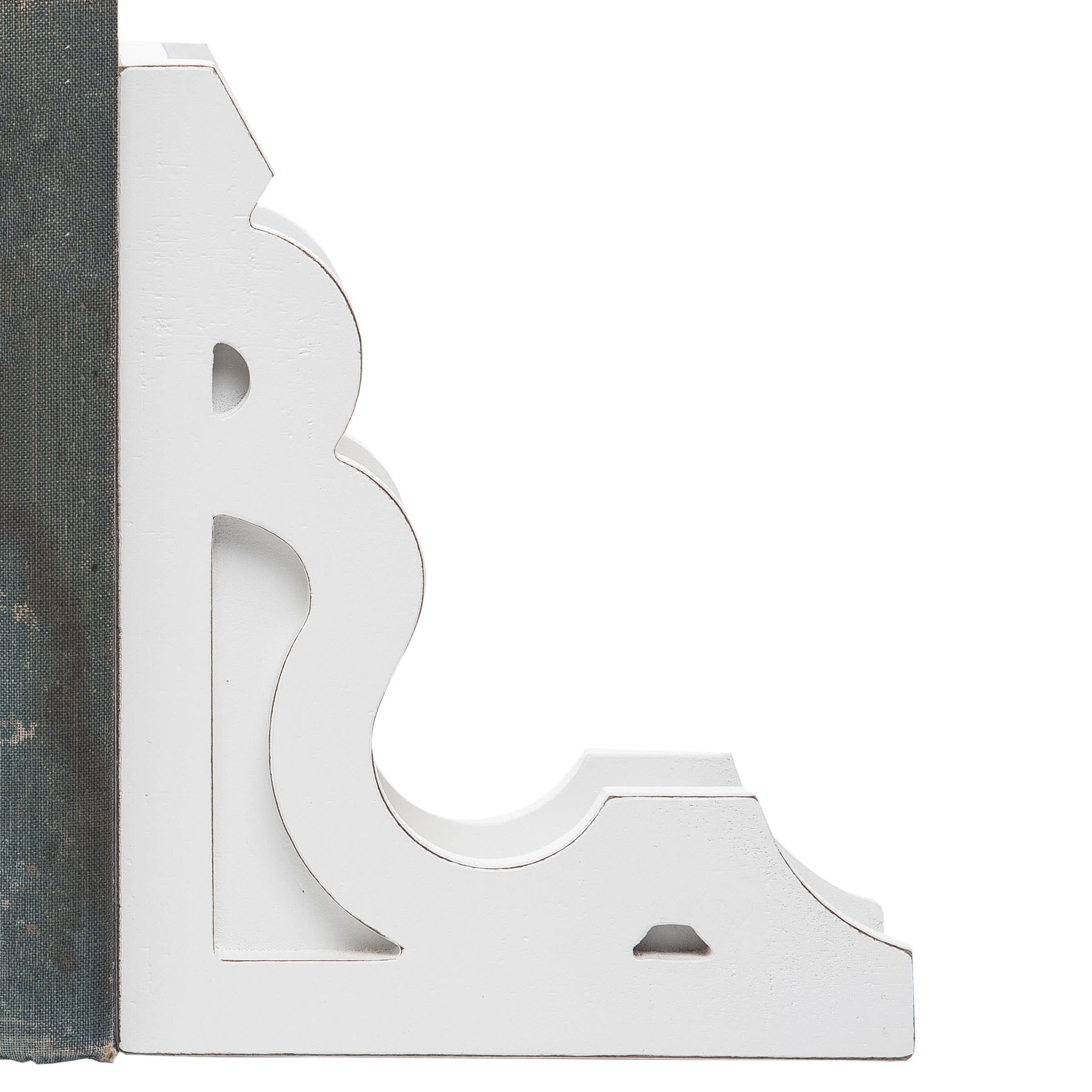 Foreside Home & Garden - Wholesale Bookend - Set 2 White Corbel Vintage Bookends4