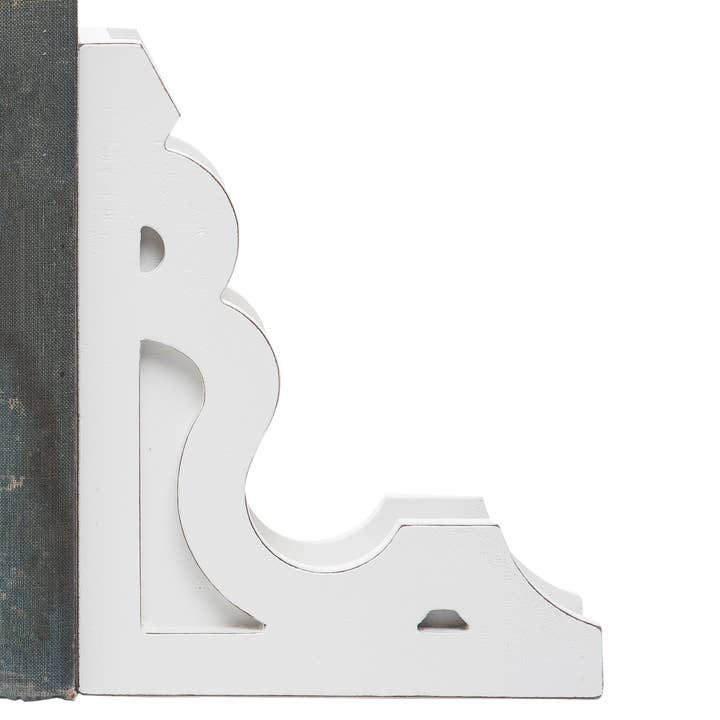 Foreside Home & Garden - Wholesale Bookend - Set 2 White Corbel Vintage Bookends4