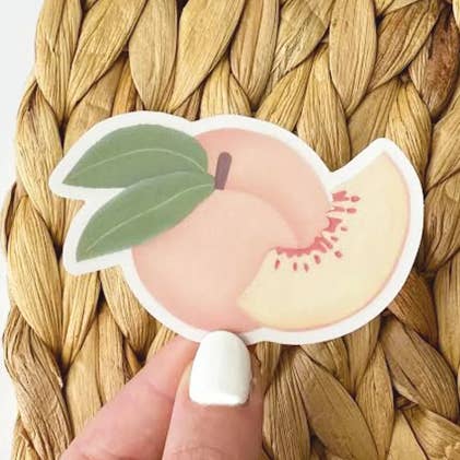 Peach Vinyl Sticker for wholesale by paigesillustrations