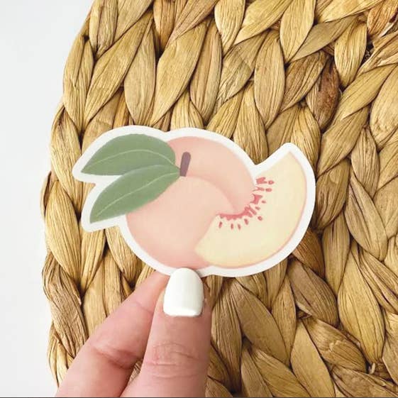 Peach Vinyl Sticker for wholesale by paigesillustrations