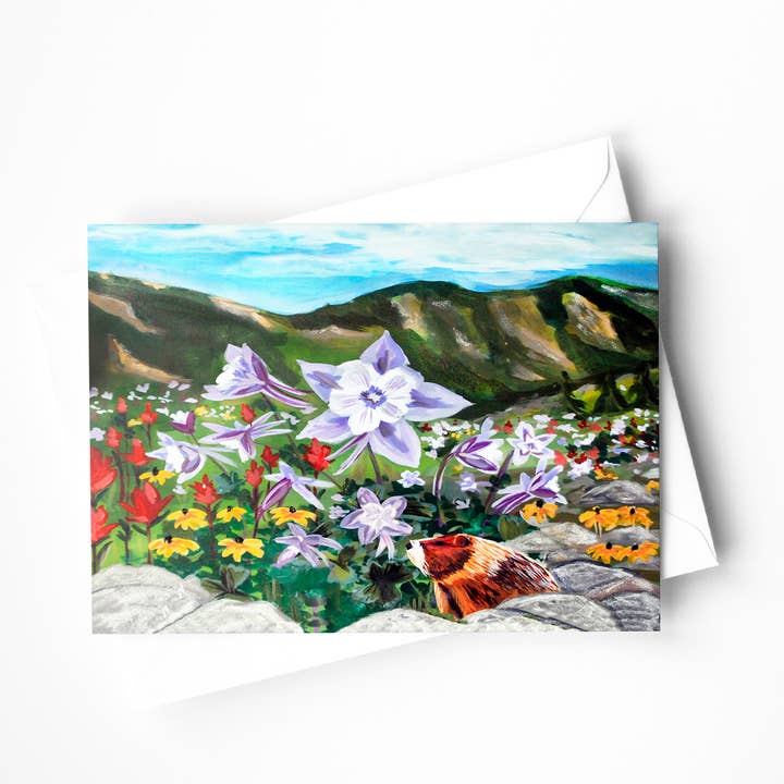 Tarjeta de Felicitación de Marmota Alpina para venta al por mayor de Kaley Alie Art