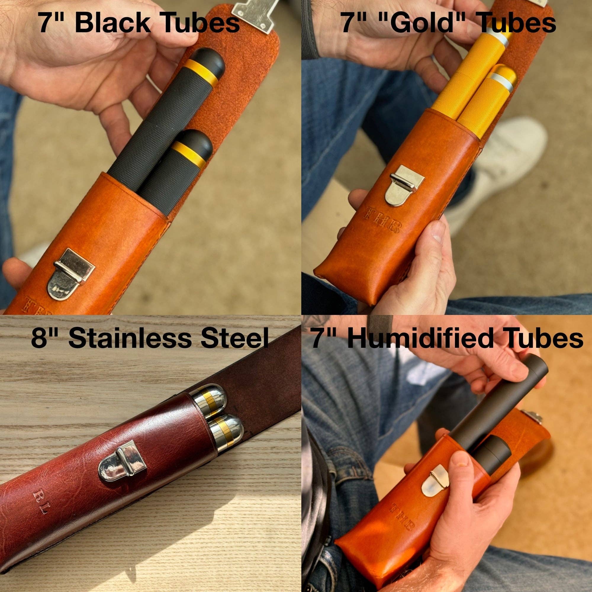 A. M. Aiken - Wholesale Humidor/Cigar Accessory - Leather Cigar Case with Optional Cigar Tubes3