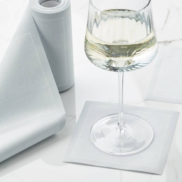 Pearl Grey Cotton Cocktail Napkins 50 Units for wholesale by MY DRAP
