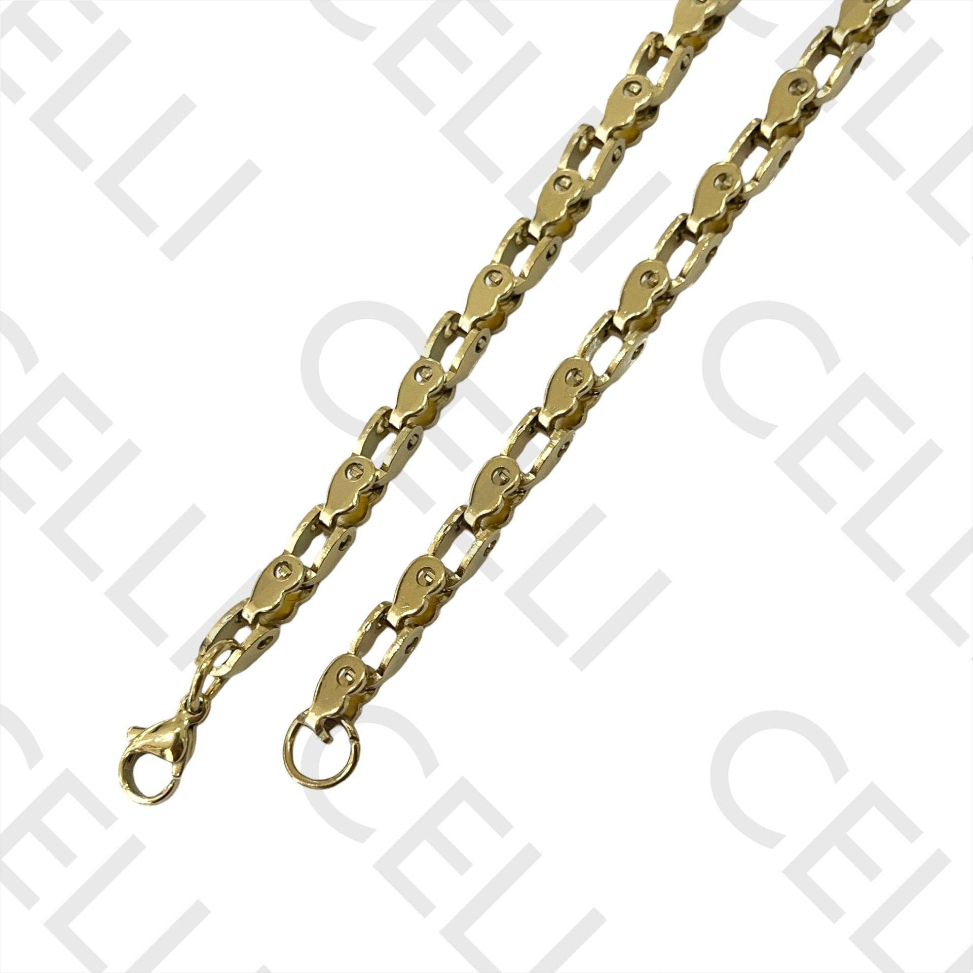 Celli Biju - Wholesale Jewelry Set - Simple Steel Necklace / Bracelet - bicycle chain2