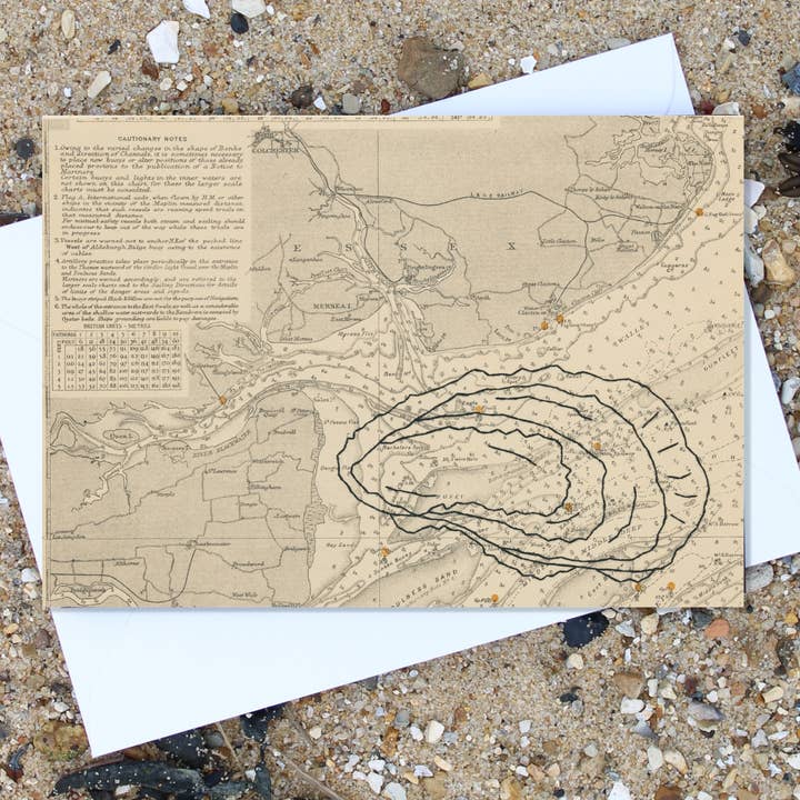 Oyster Greetings Card for wholesale by NaviStitch