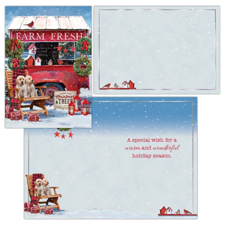 Farm Fresh -16 Boxed Christmas Cards for wholesale by Crown Point Graphics
