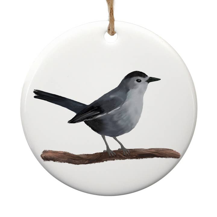 Enfeite de Cerâmica de Tordo Cinzento por atacado de MerikaArt