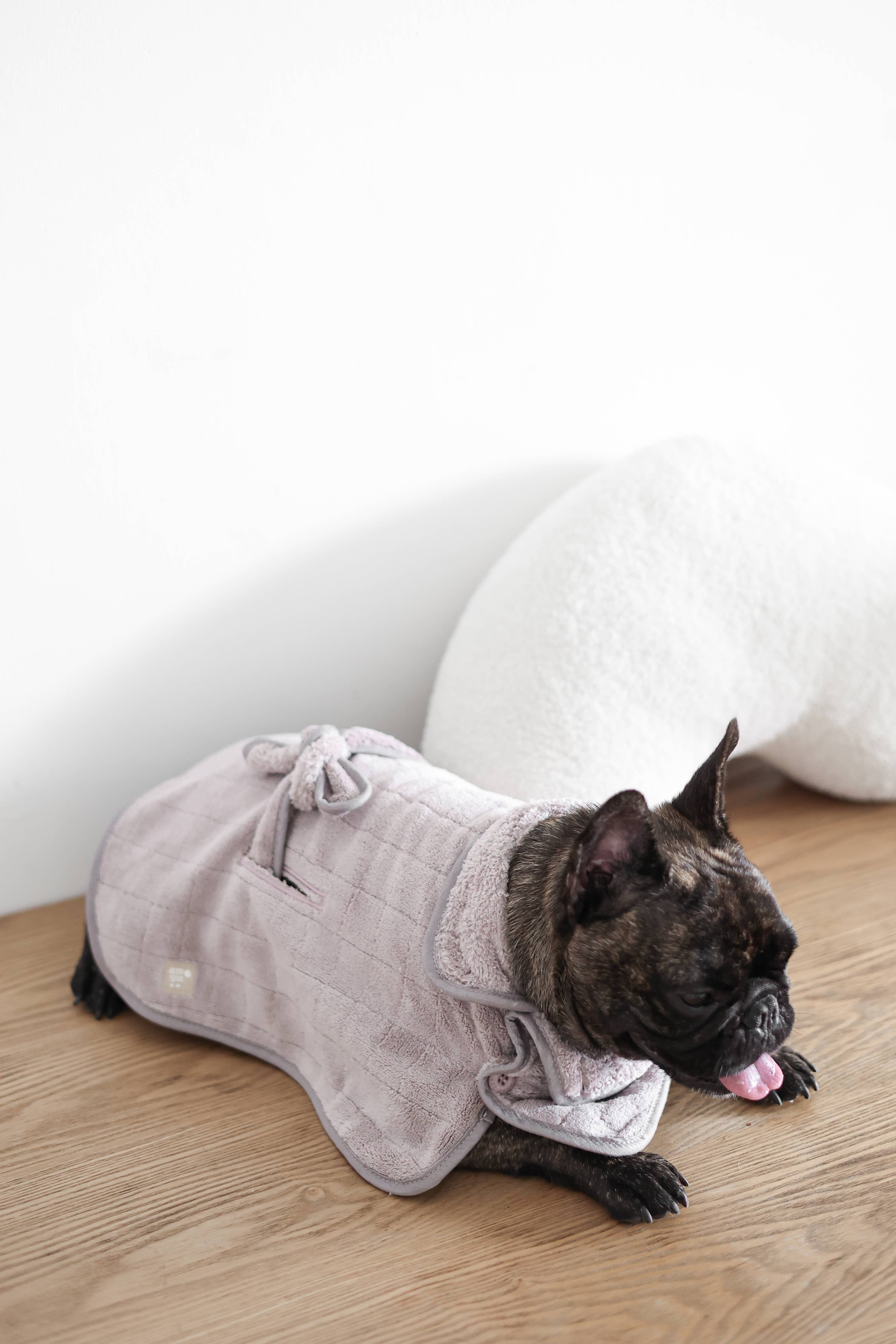 plum Baby Fleece Bathrobe//DOG CLOTHING//APPAREL for wholesale on Faire1
