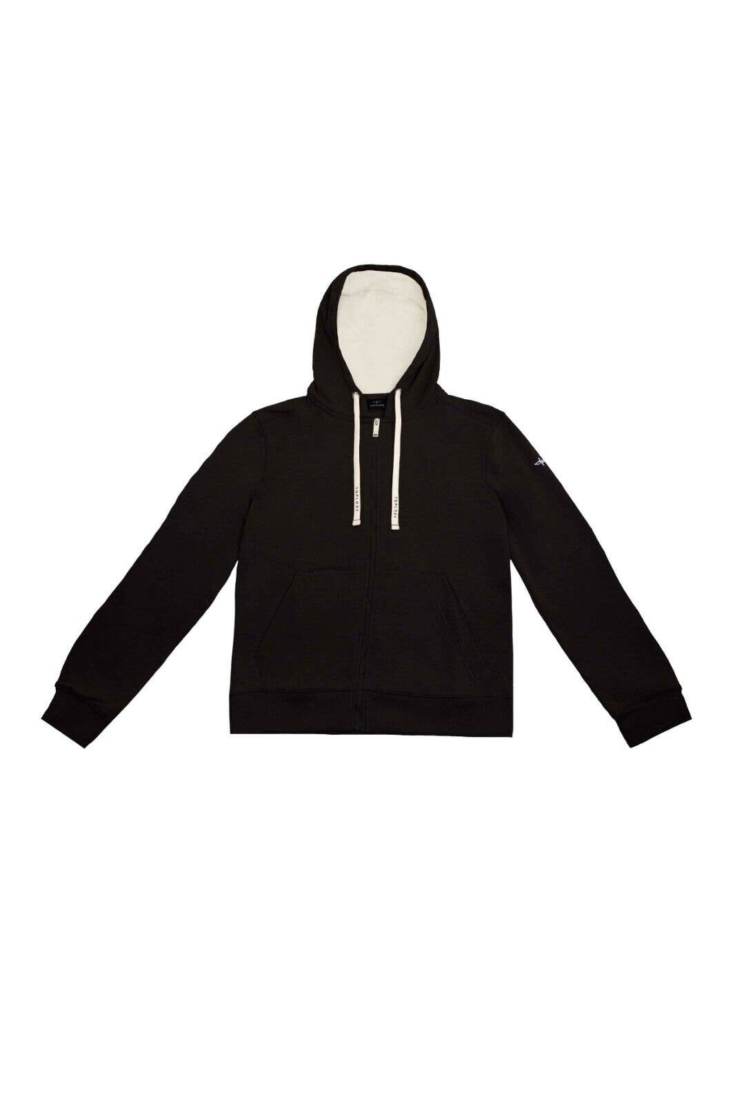 Svart Herrhoodie med hel dragkedja och lång ärm - svart för wholesale på Faire1