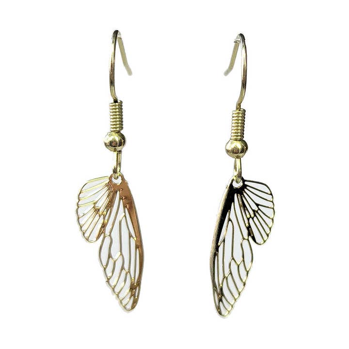 Gold Hollow Delicate Filigree Butterfly Wing Earrings for wholesale by Stylish Jewelry Supply