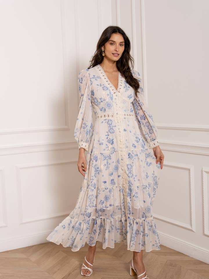 CHOKLATE PARIS - Wholesale Gown - Women's - Long lace dress Avril (S-M-L-XL) - 80957-3