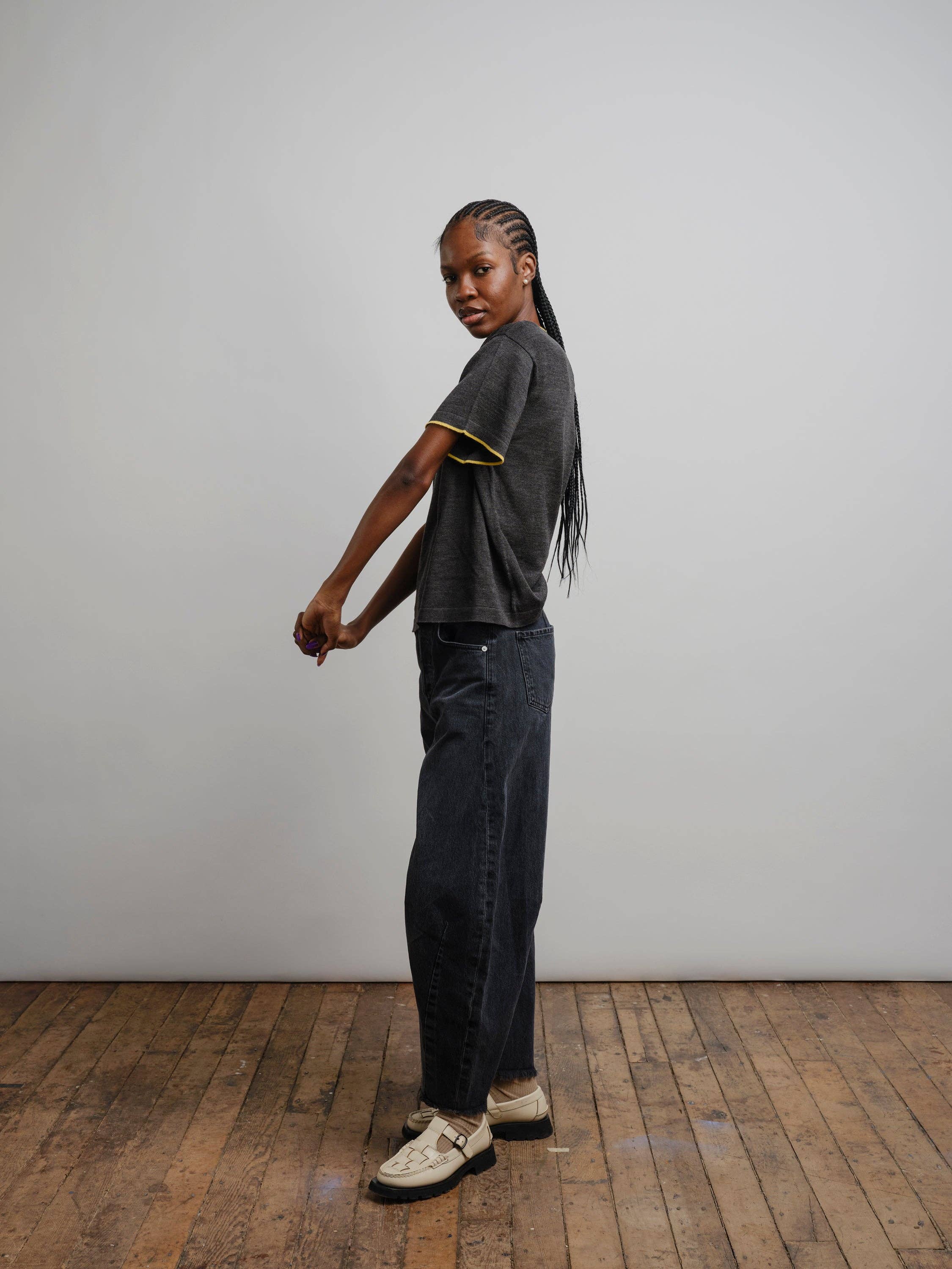 The Endery - Wholesale T-Shirt - Women's - Classic Merino Oversized Tee - Carbon2