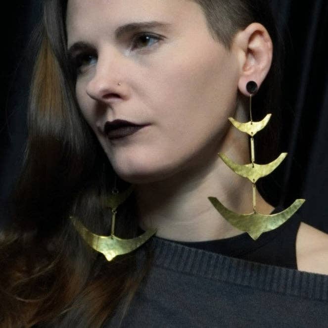 Pendientes SPINE / Latón para venta al por mayor de DARKSTAR MACHINATIONS