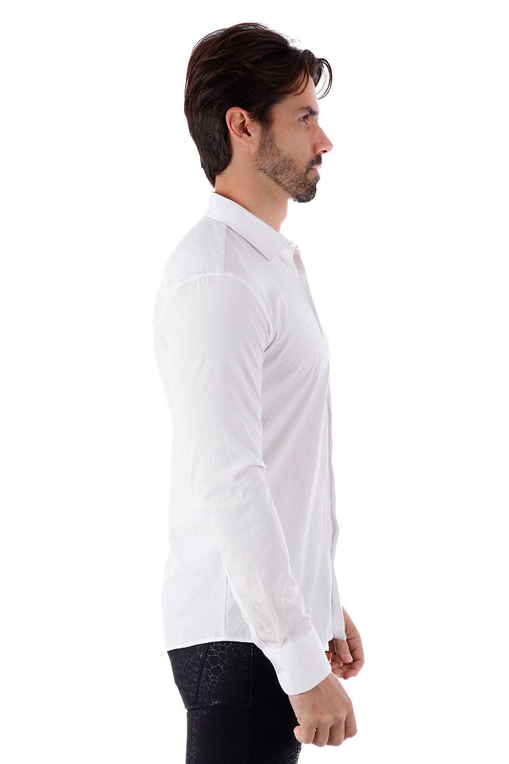 BARABAS - Vente Chemise à col boutonné – homme - Chemise décontractée à manches longues pour hommes de couleur unie 4B3323