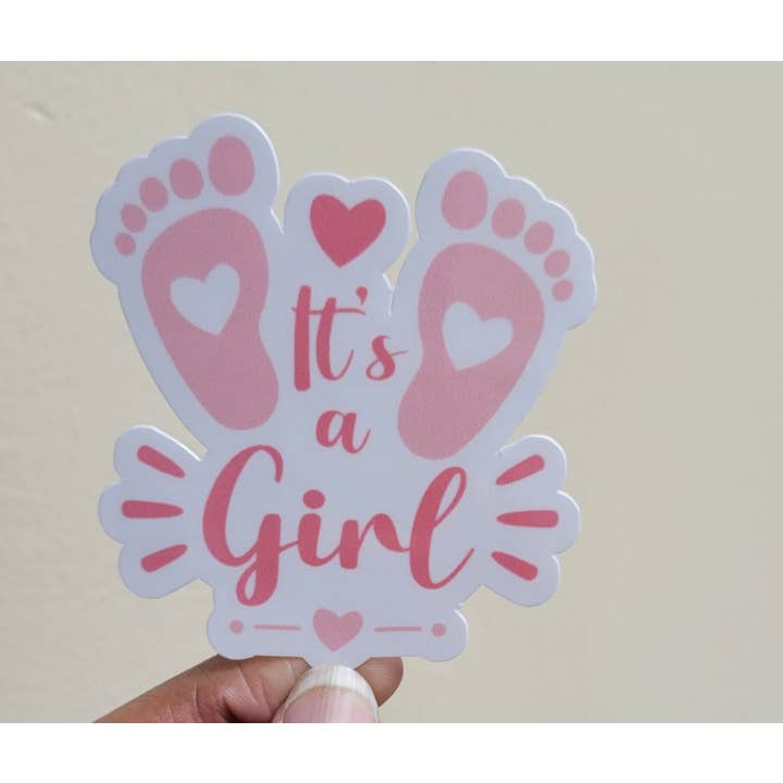Adesivo It's A Girl | Adesivo per baby shower | Adesivo per laptop per la vendita all'ingrosso da parte di CraftdeeD