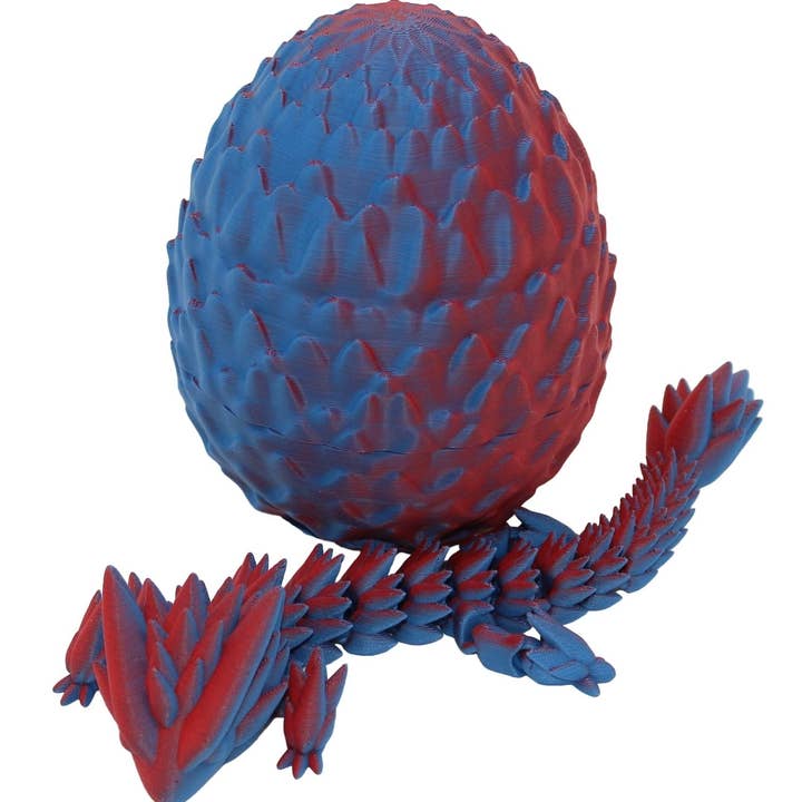 Spiky Dragon and Egg Fidget Toy - 3D Printed Articulated Dragon for wholesale by Acworth Alchemist