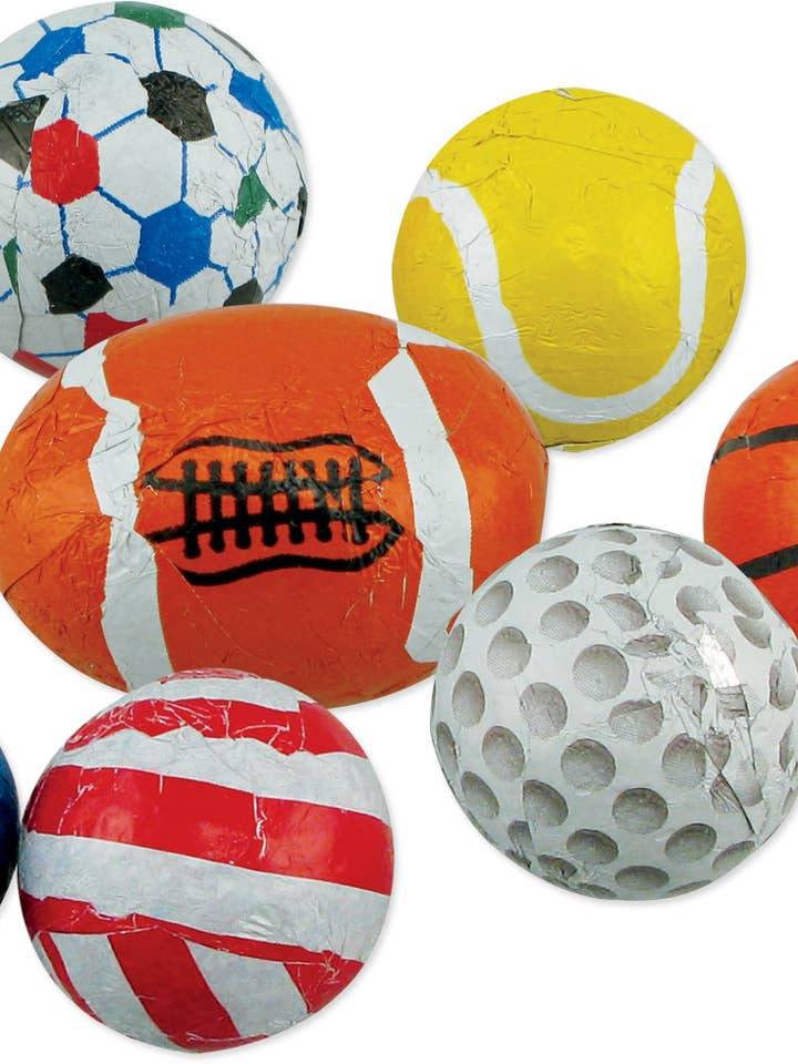 Chocolate Novelty Sports Balls -2oz (8 Count) for wholesale by Laketown Chocolates
