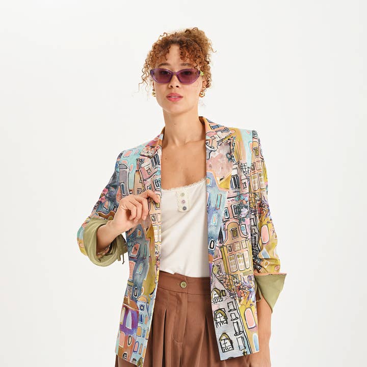 Urban Sketch Print Jakke for engroshandel hos Lalipop Design