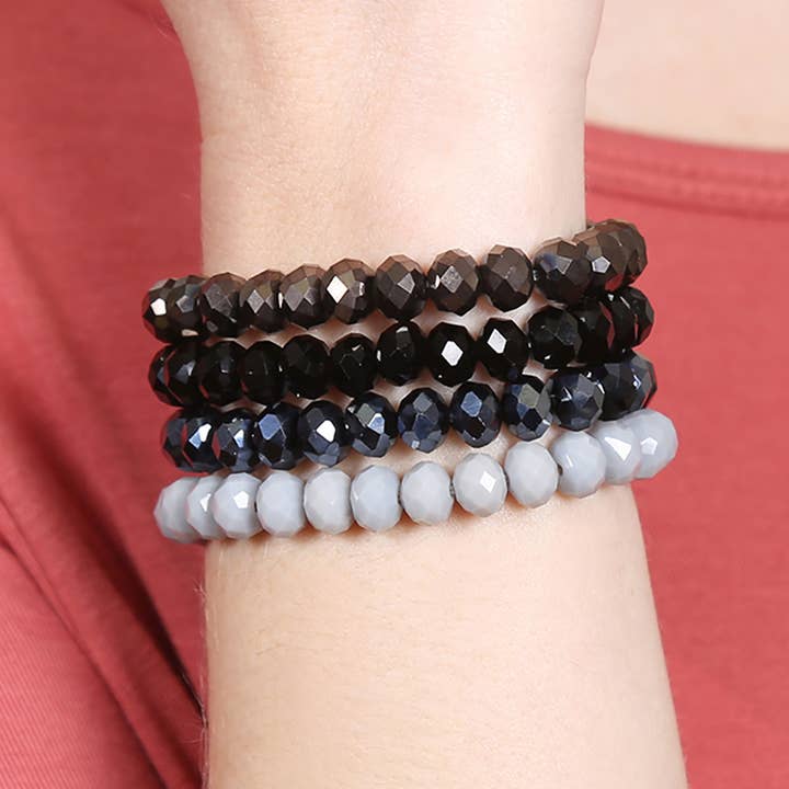 Love and Repeat - Vente Bracelet de perles - BRACELET EXTENSIBLE QUATRE LIGNES DE PERLES DE CRISTAL15