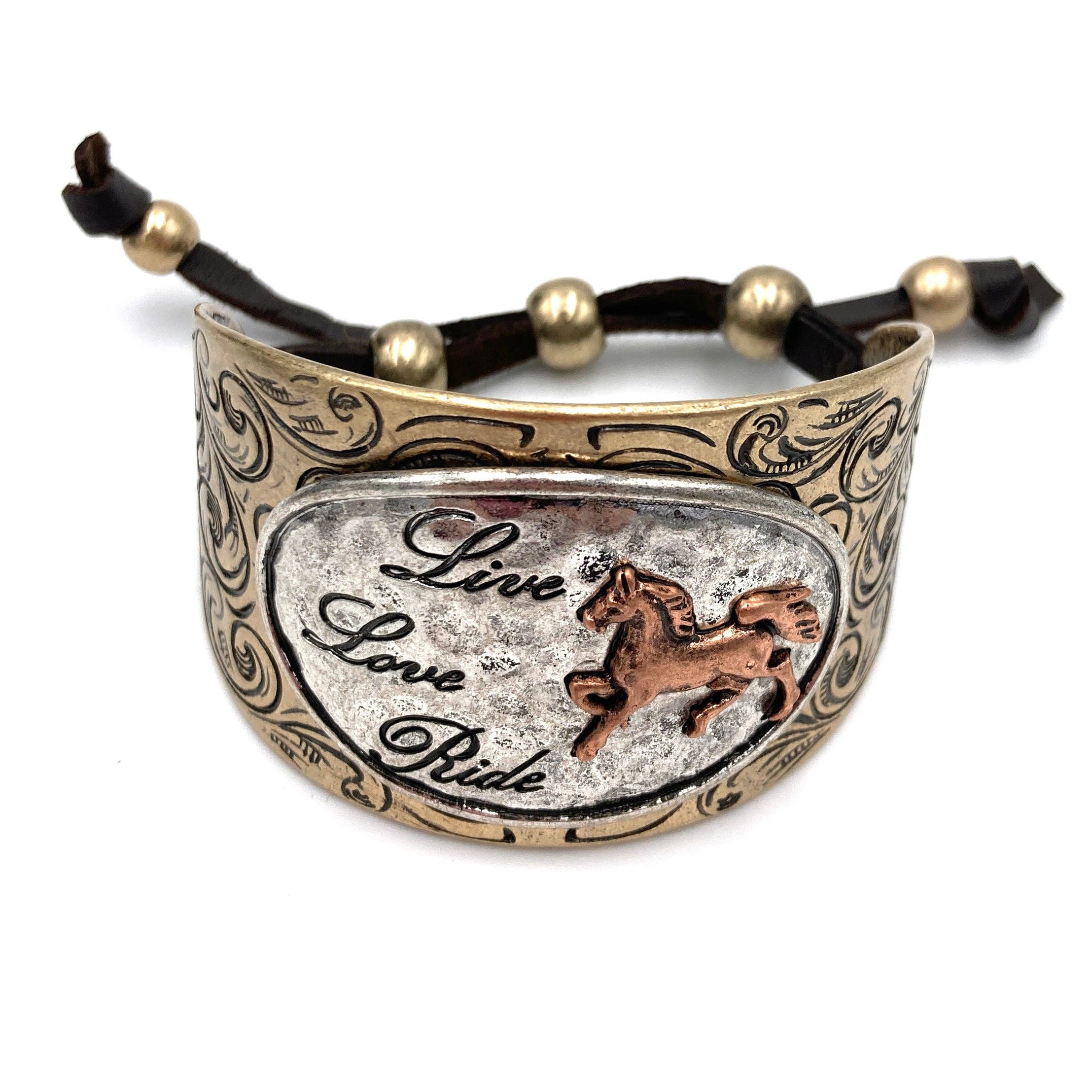 Lunar Deer - Wholesale Cuff Bracelet - Live Love Ride Horse Western Bracelet Cuff2
