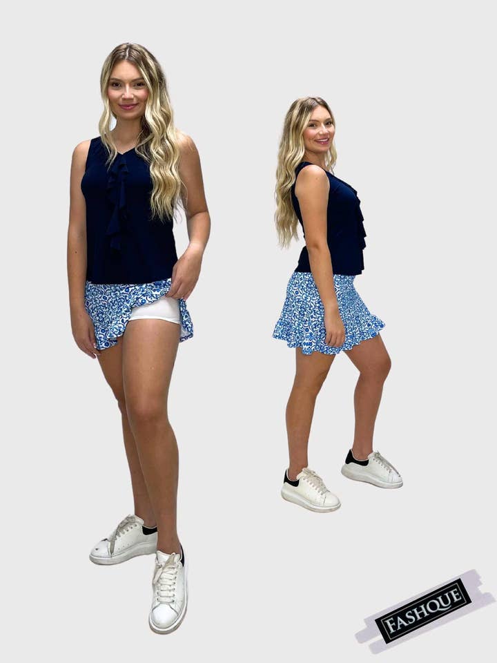 Fashque Designs - Wholesale Skort - Women's - Women's Golf Skort with ruffle on bottom & Pockets - SK2014