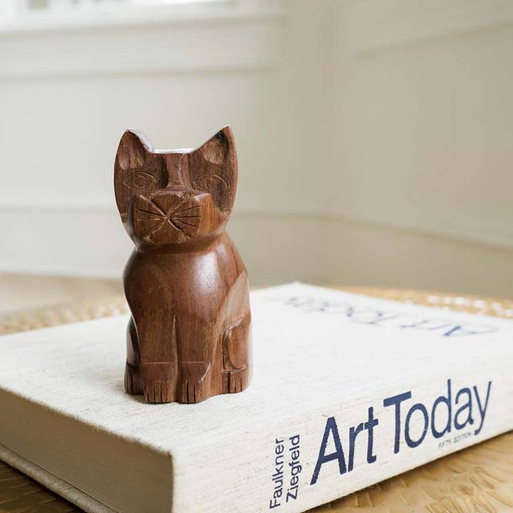 Matr Boomie Fair Trade - Wholesale Eyewear Cases & Holders - Unisex - Cat Eyeglass Holder Stand - Hand Carved Wood4