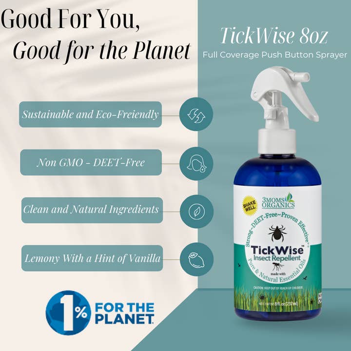 3 Moms Organics - Wholesale Insect Repellent - TickWise by 3 Moms Organics 8oz