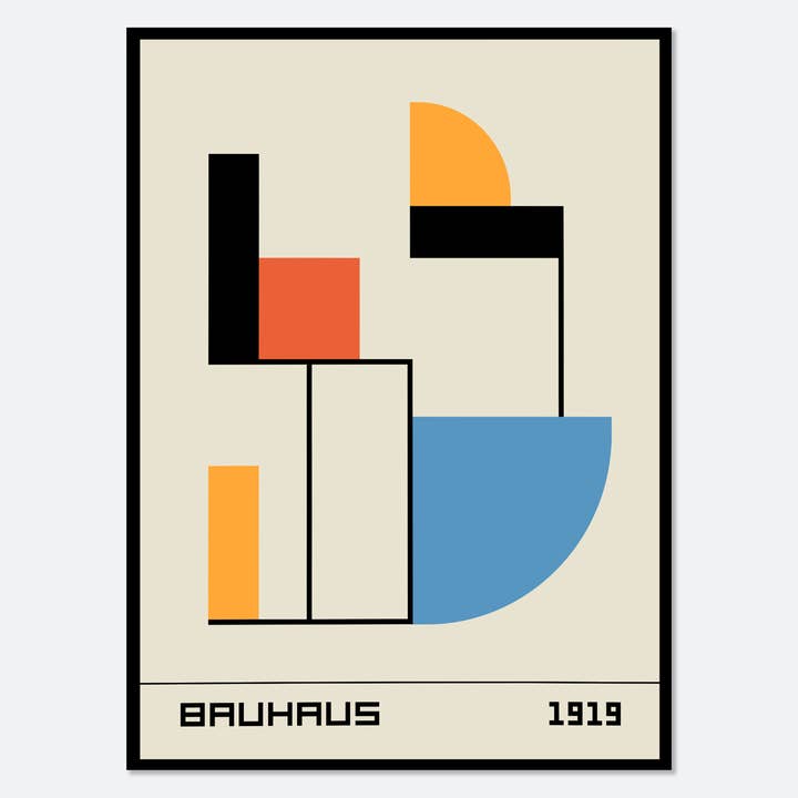 Bauhaus 1919 Poster met geometrische vormen, kunstdruk BH58 voor wholesale door Sugar & Canvas